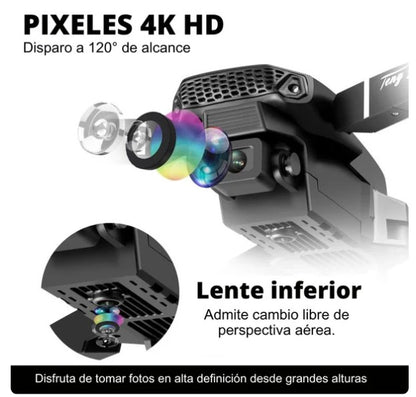 Dron 4K desplegado listo para volar con WiFi
