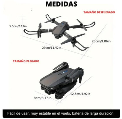 Dron profesional doble cámara 4K con estabilización automática
