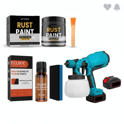Pack profesional pistola pulverizadora kit anticorrosivo y restaurador de plásticos completo