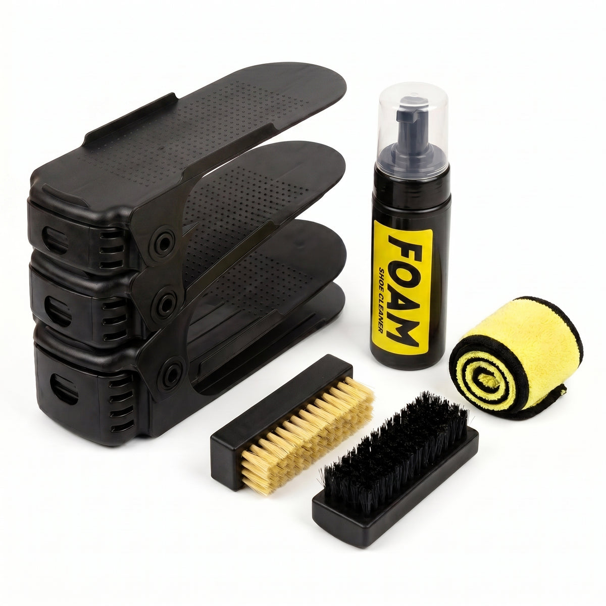 Pack básico 6 organizadores de zapatos con kit limpieza incluido