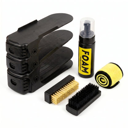 Pack básico 6 organizadores de zapatos con kit limpieza incluido