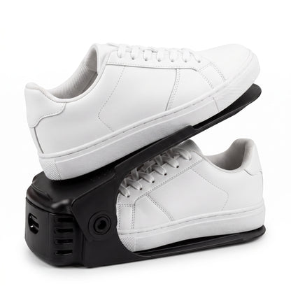 Organizador de zapatos ajustable negro apilable premium